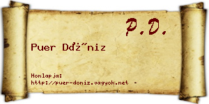 Puer Döniz névjegykártya